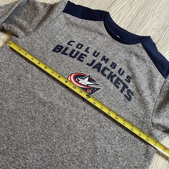 NHL Columbus Blue Jackets Logo Crewneck Pullover Sweatshirt Mens M Gray Blue New - Picture 8 of 11